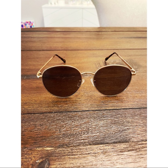 LOFT Accessories - Loft - Gold Round Aviator Sunglasses